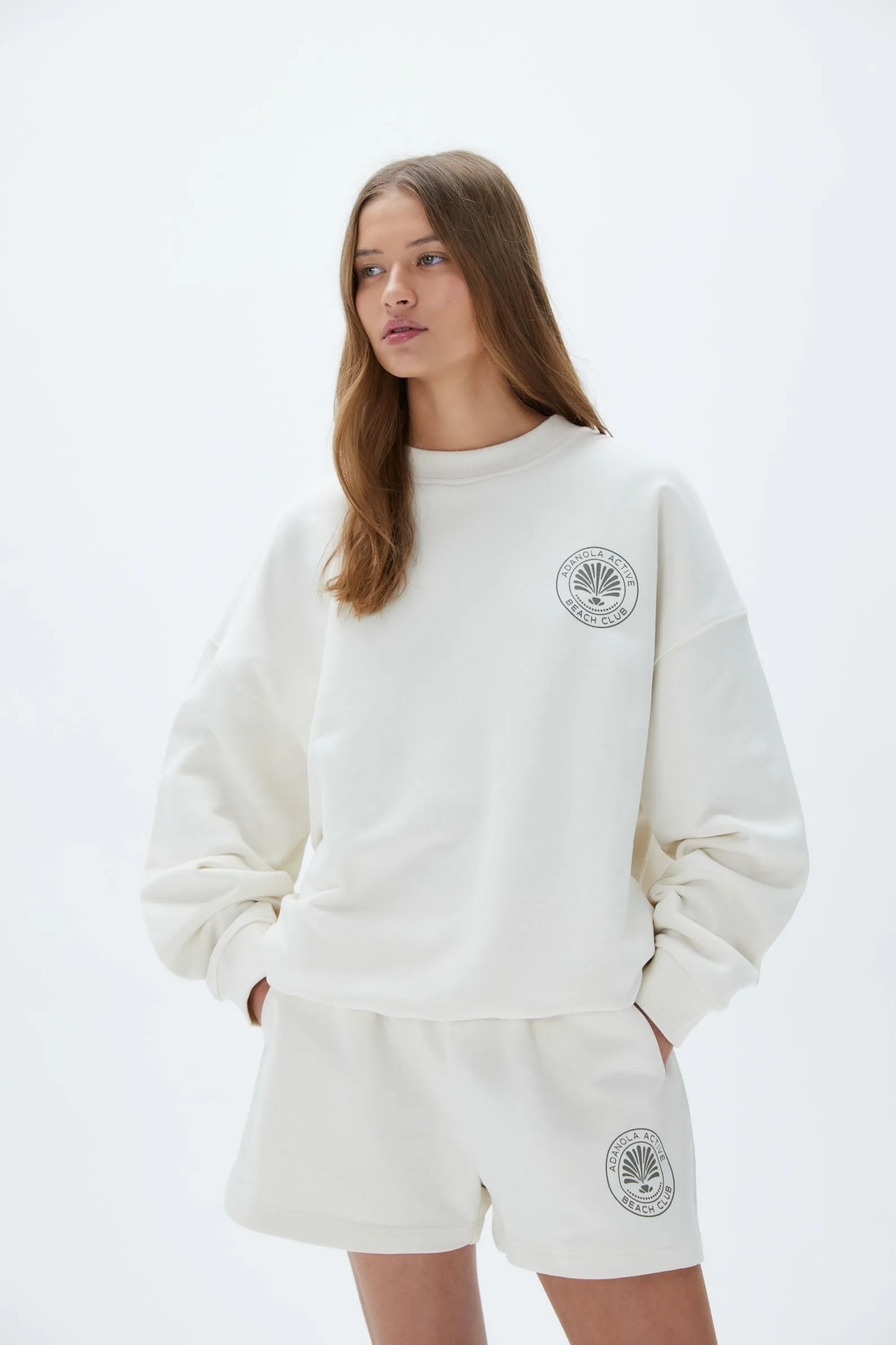 Vacation Oversized Sweatshirt  - Marshmallow White