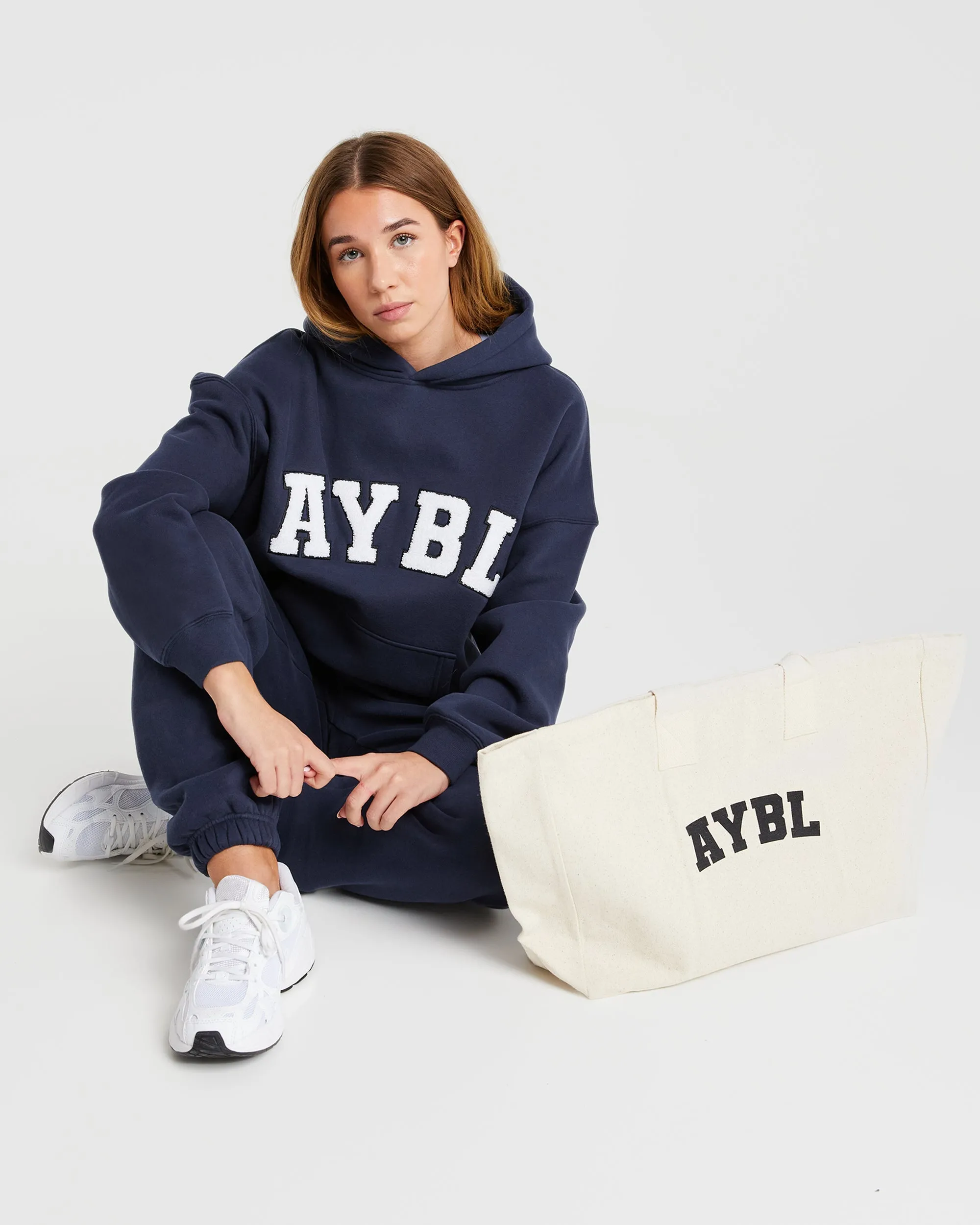 Varsity Oversized Hoodie - Navy