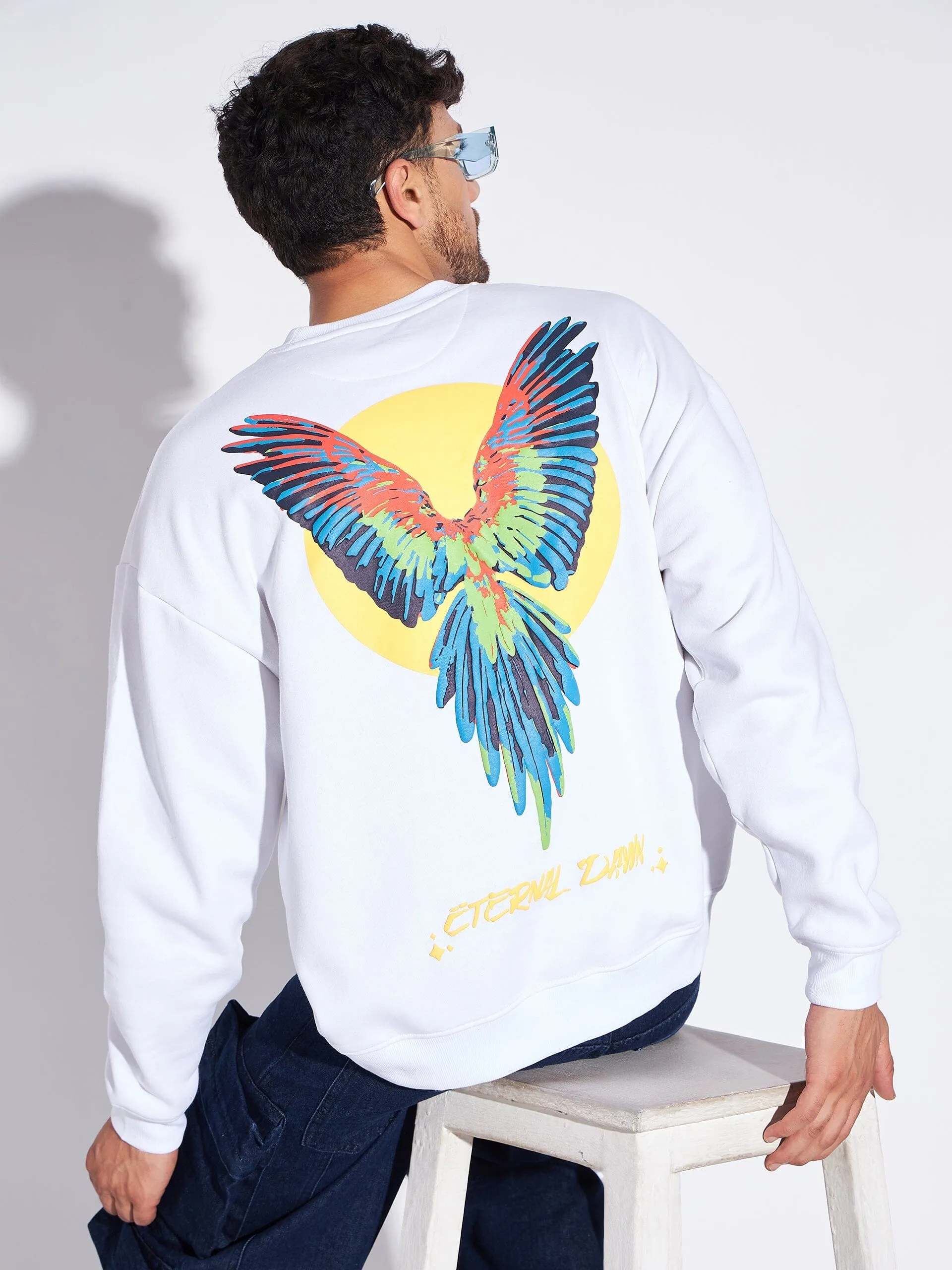 White Macaw Oversized Sweatshirt