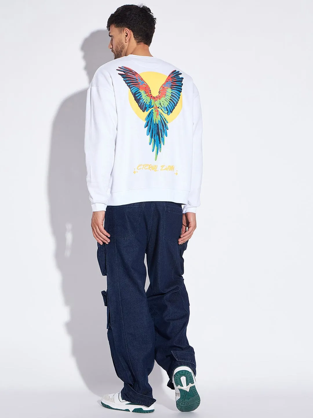 White Macaw Oversized Sweatshirt