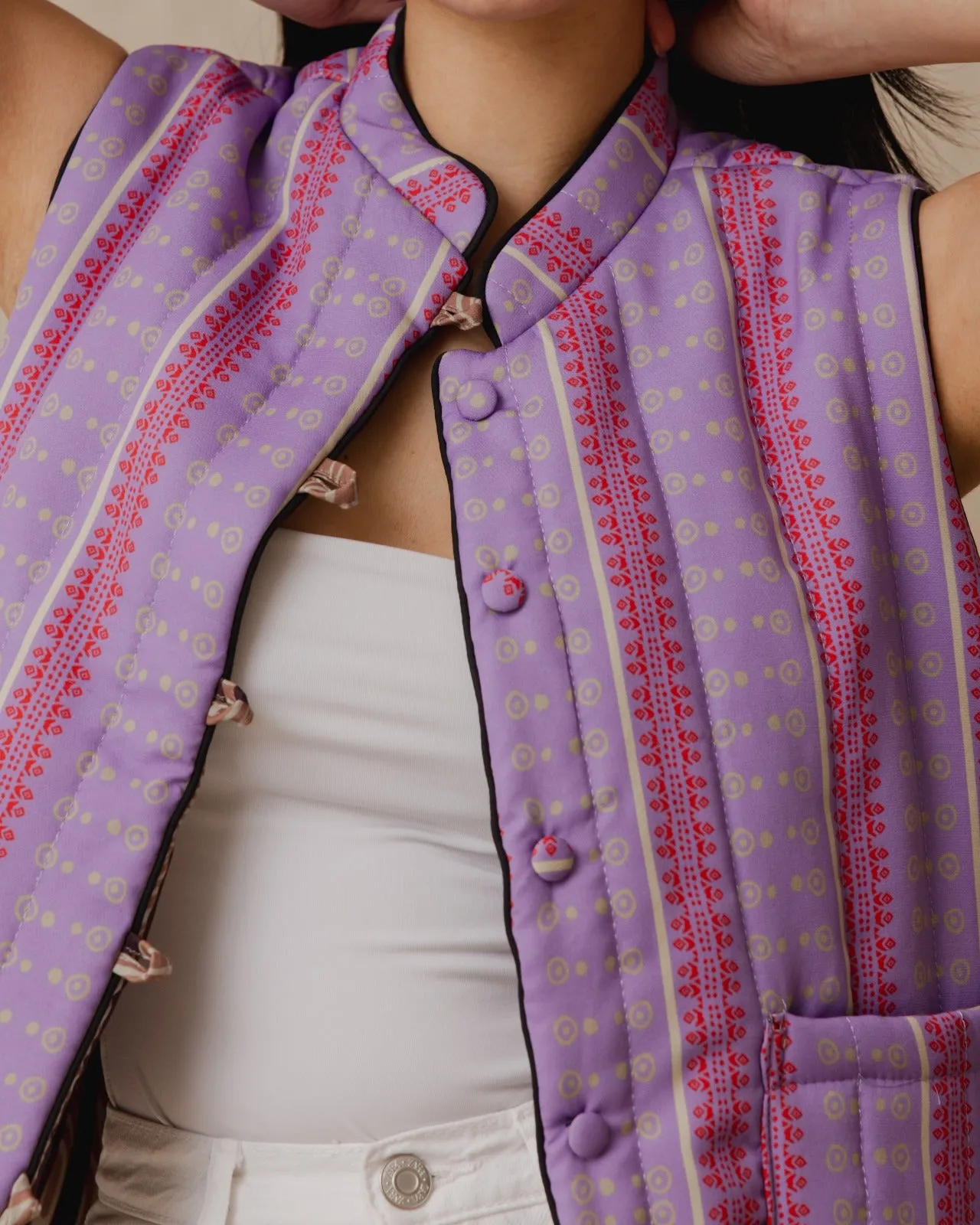 Wild Jungle Reversible Vest Lilac