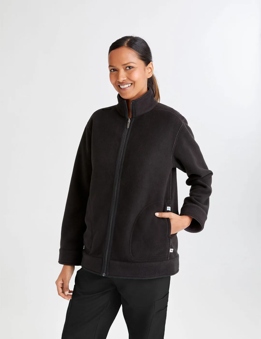 Womens Reversible Fleece Jacket Black