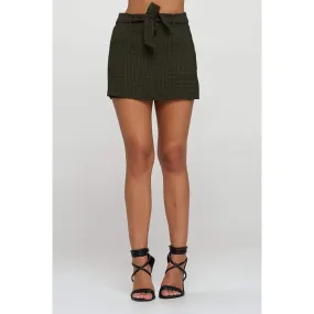 Zip-up Plaid Pocketed Skort